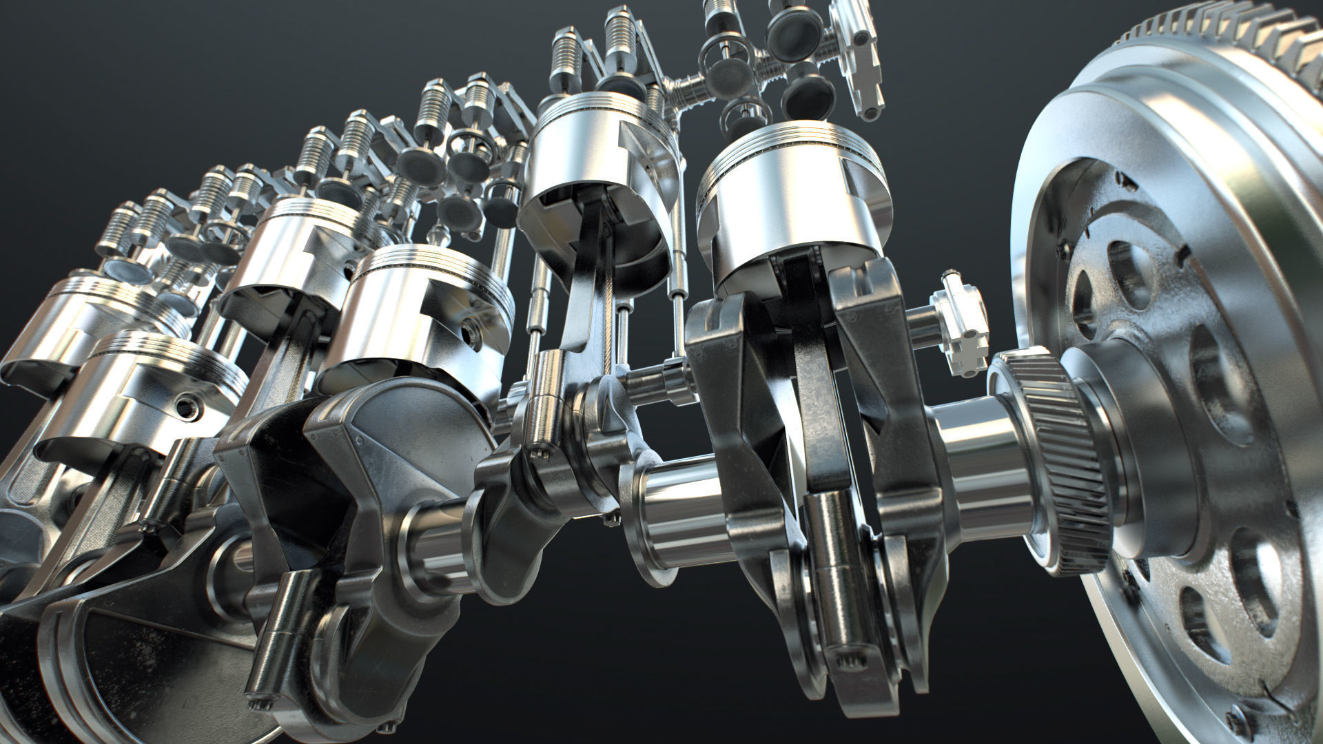 INLINE 6 Engine Working Animated 3D model_22