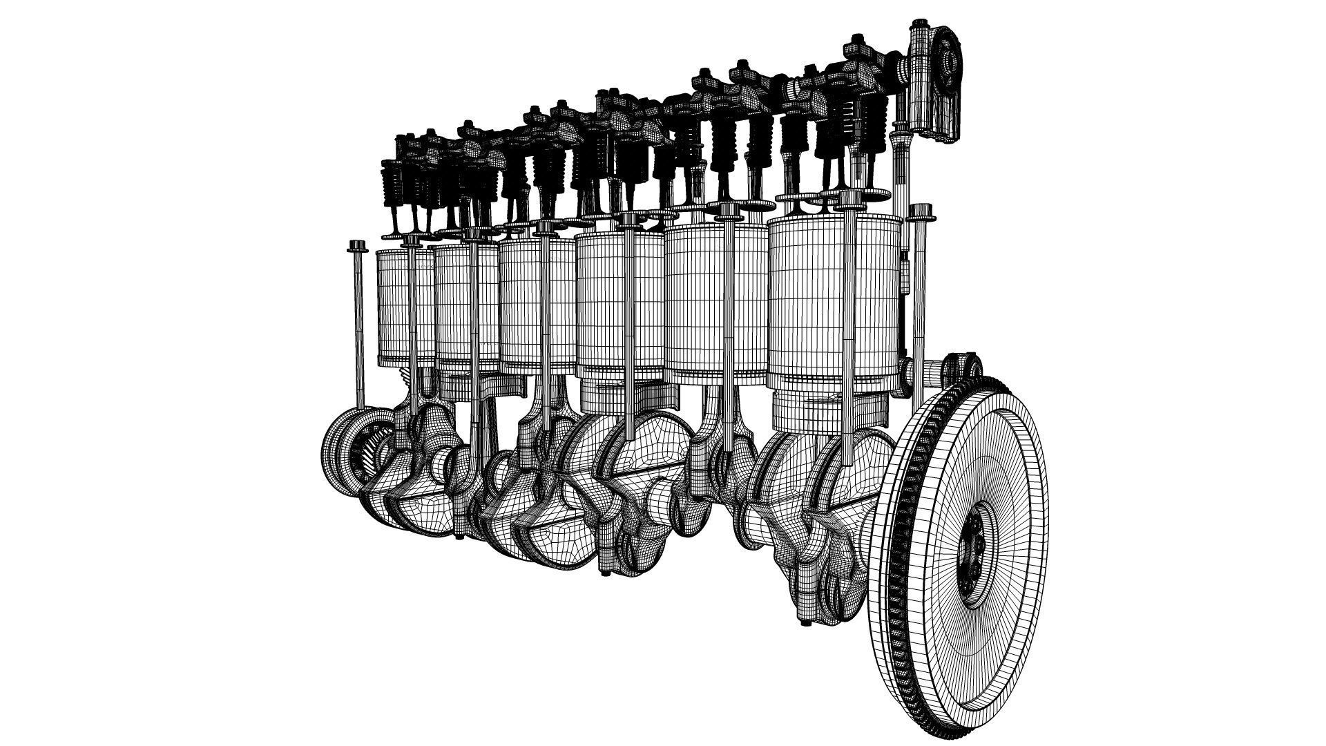 INLINE 6 Engine Working Animated 3D model_40