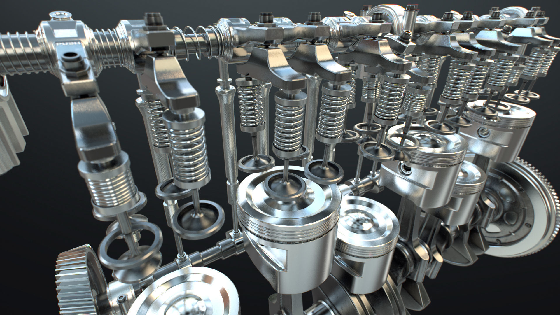 INLINE 6 Engine Working Animated 3D model_16