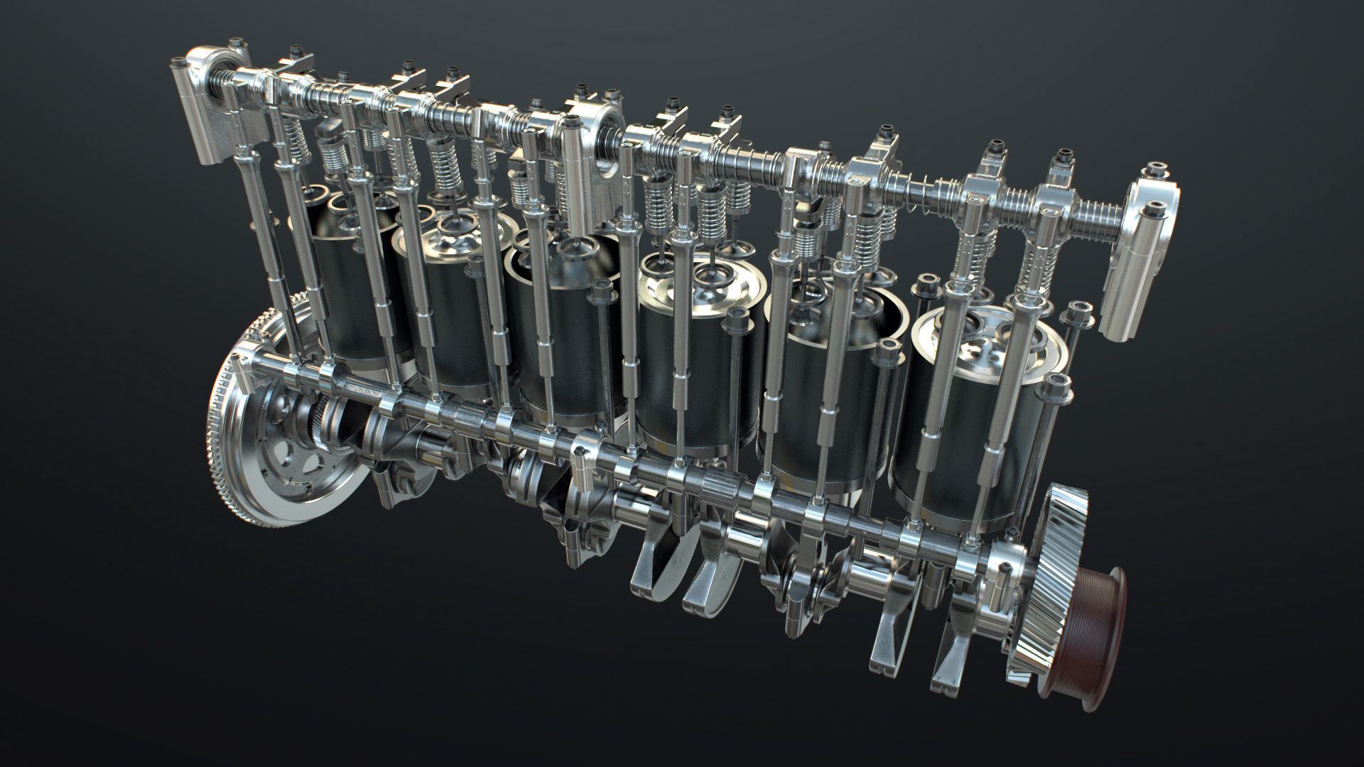 INLINE 6 Engine Working Animated 3D model_17