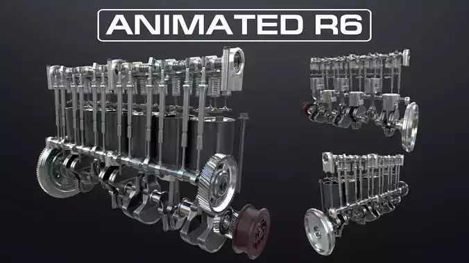 INLINE 6 Engine Working Animated 3D model