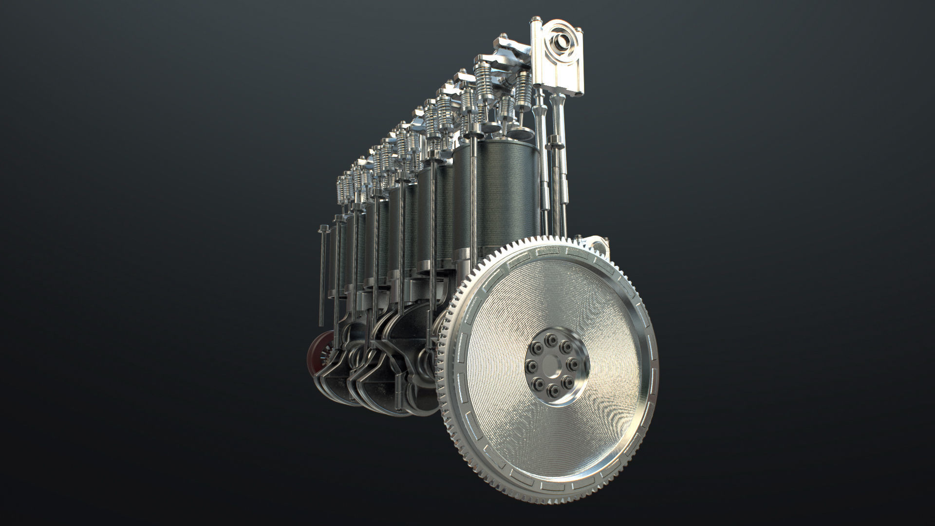 INLINE 6 Engine Working Animated 3D model_36
