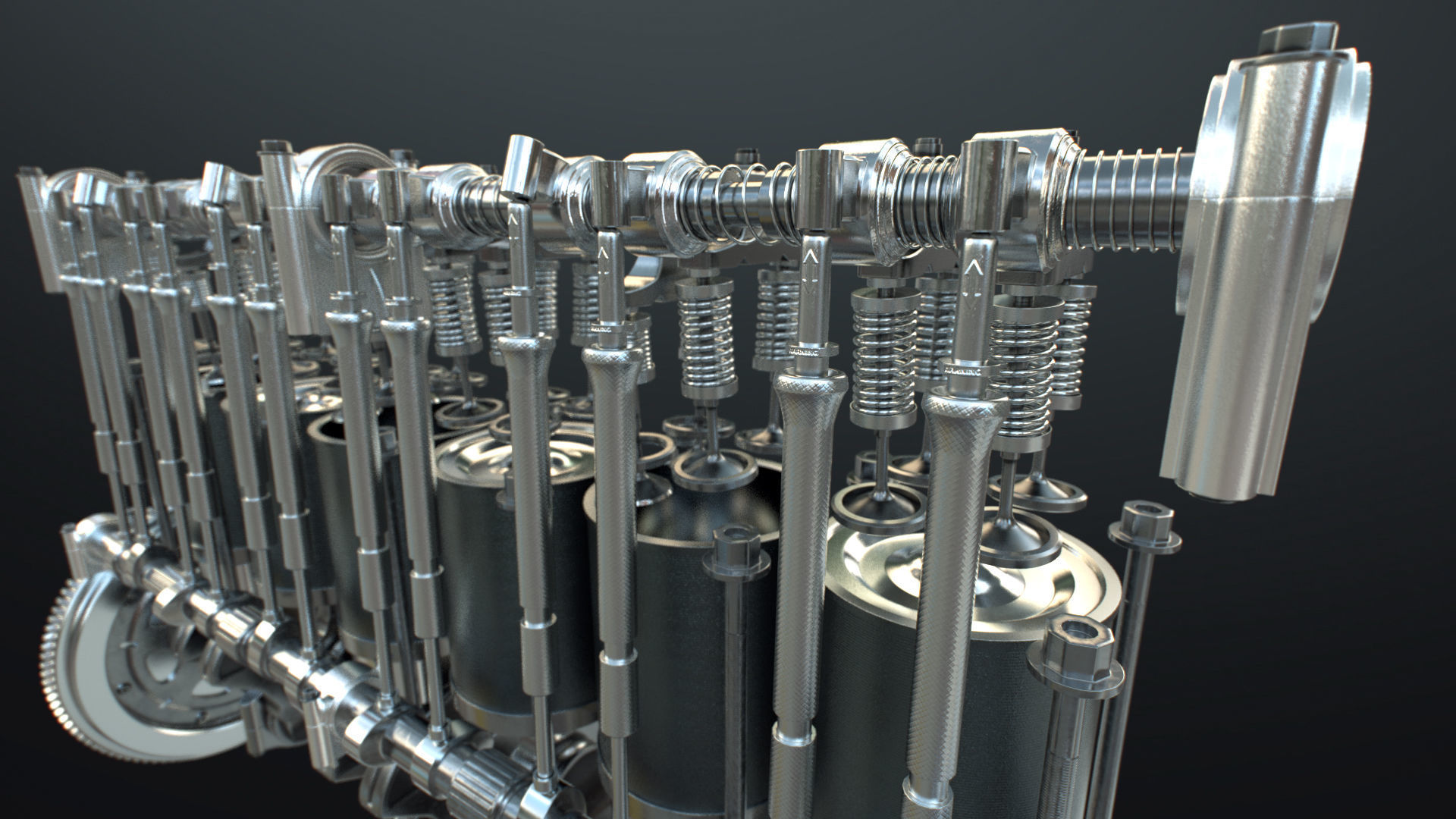 INLINE 6 Engine Working Animated 3D model_13