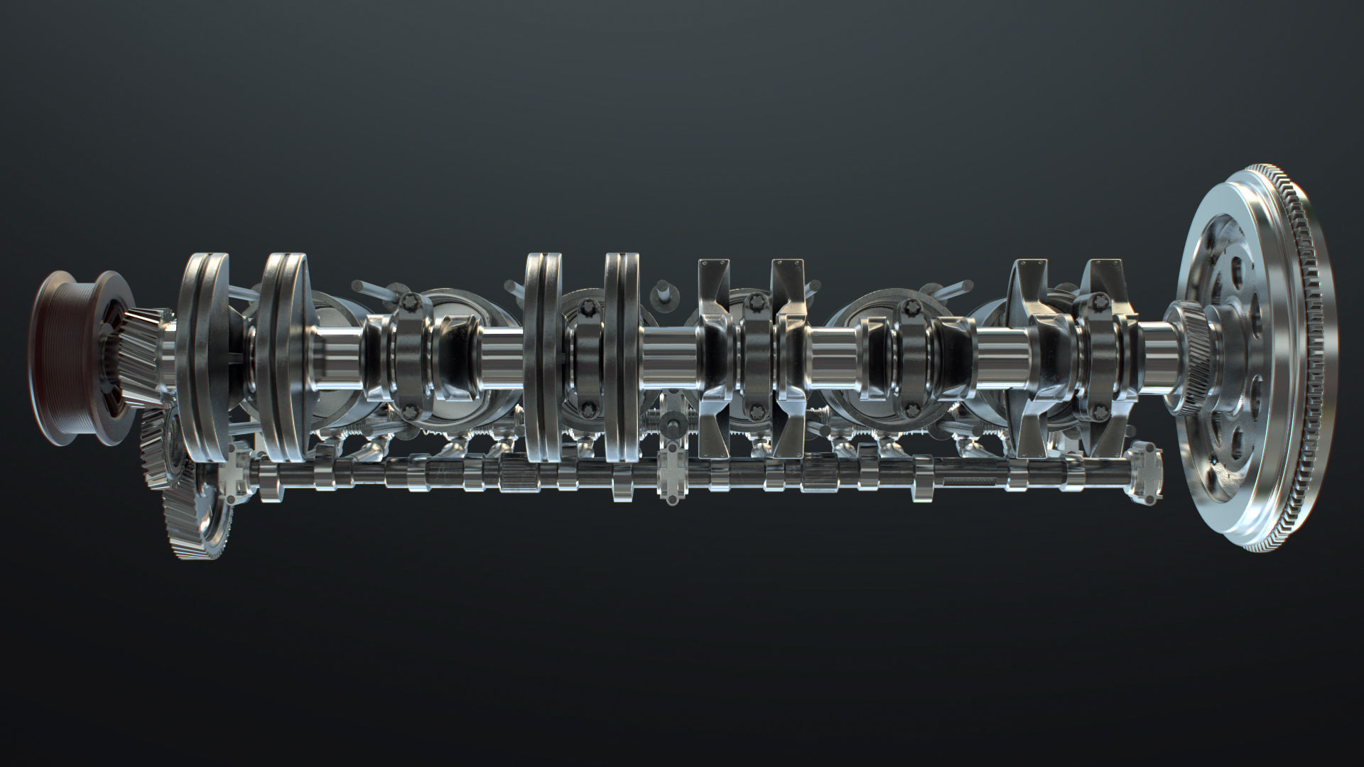 INLINE 6 Engine Working Animated 3D model_34