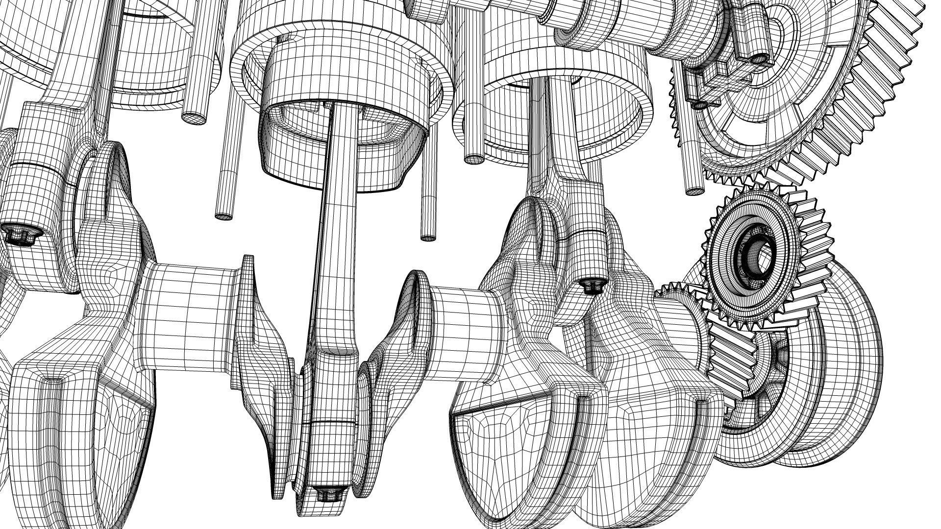 INLINE 6 Engine Working Animated 3D model_39