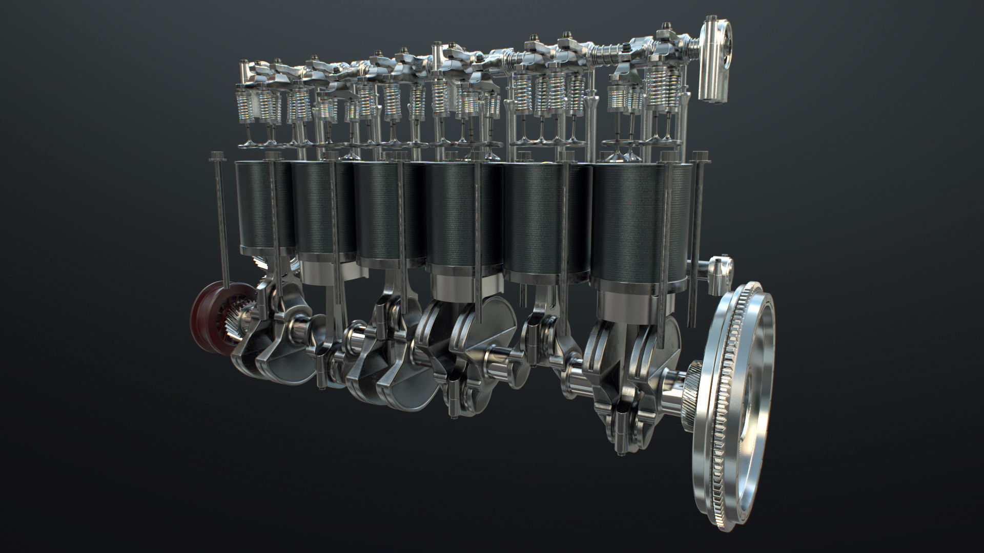 INLINE 6 Engine Working Animated 3D model_11