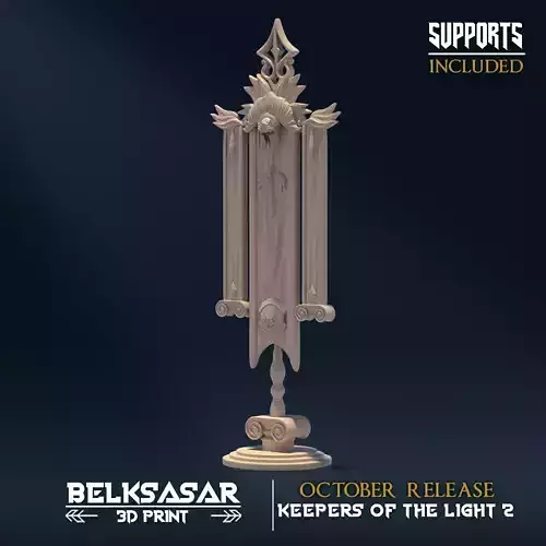 Justice Banner 3D print model Justice Banner 3D print model