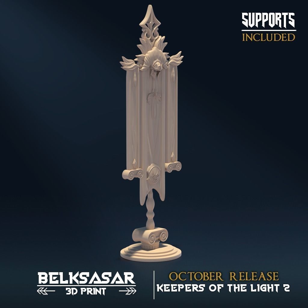 Justice Banner 3D print model_2