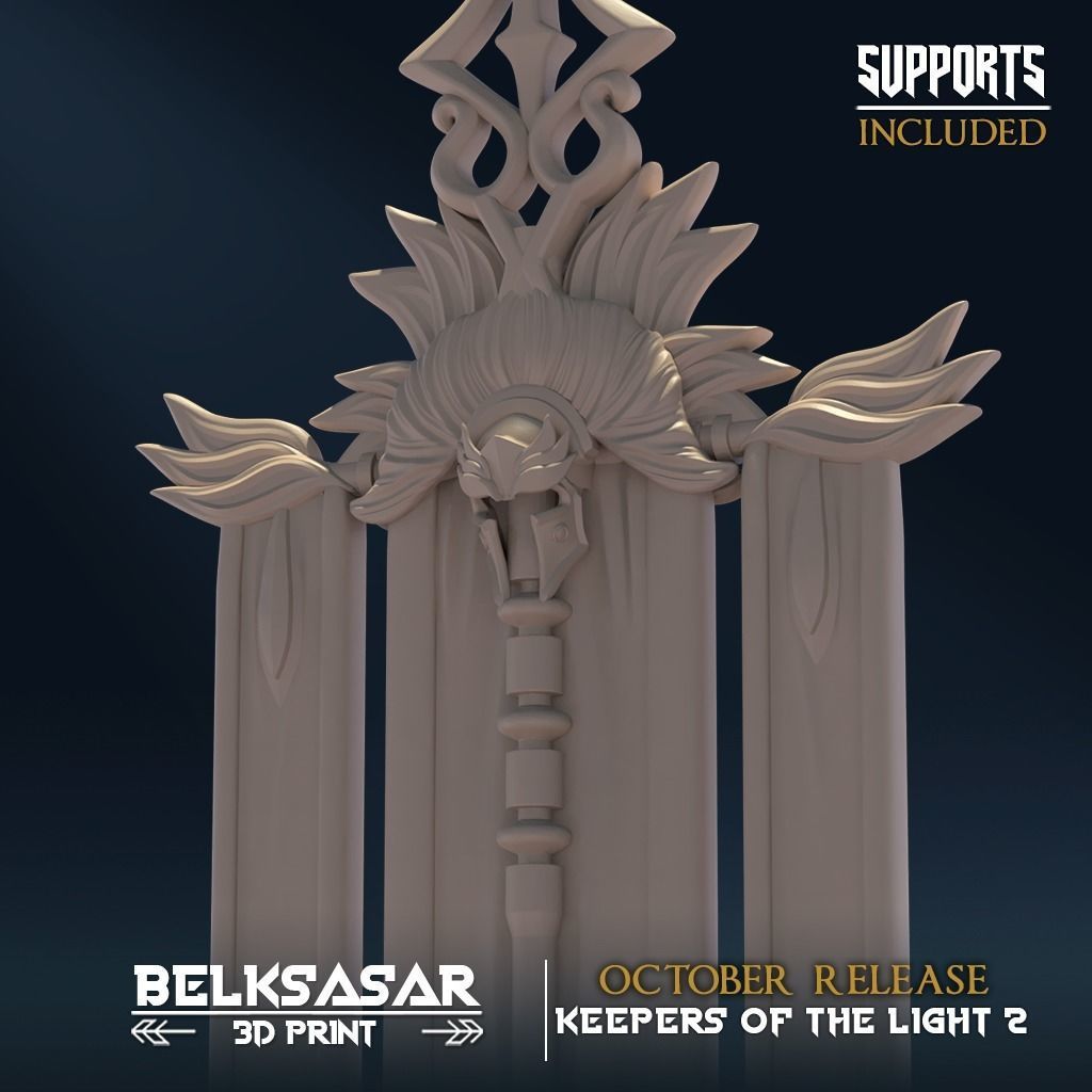 Justice Banner 3D print model_4