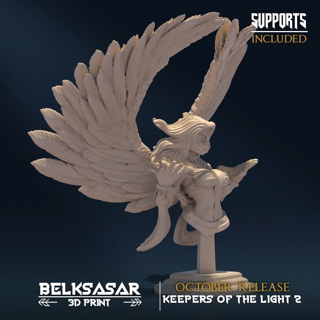Bust Oracle - Angel Wings and No Wings 3D print model_2