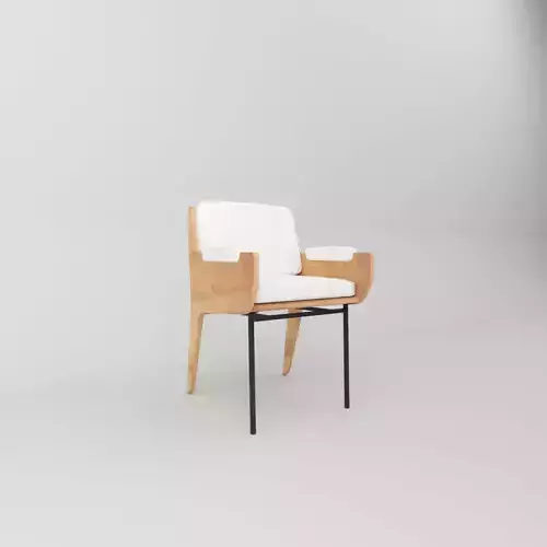 Kinney Teak Wood Outdoor Dining Chair with Cushion