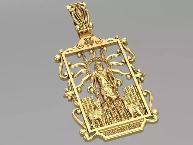 San Lazaro Pendant with Custom Bail GOLD