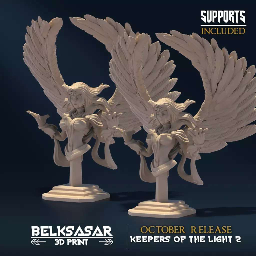 Bust Oracle Topless and Normal - Angel Wings and No Wings 3D print model