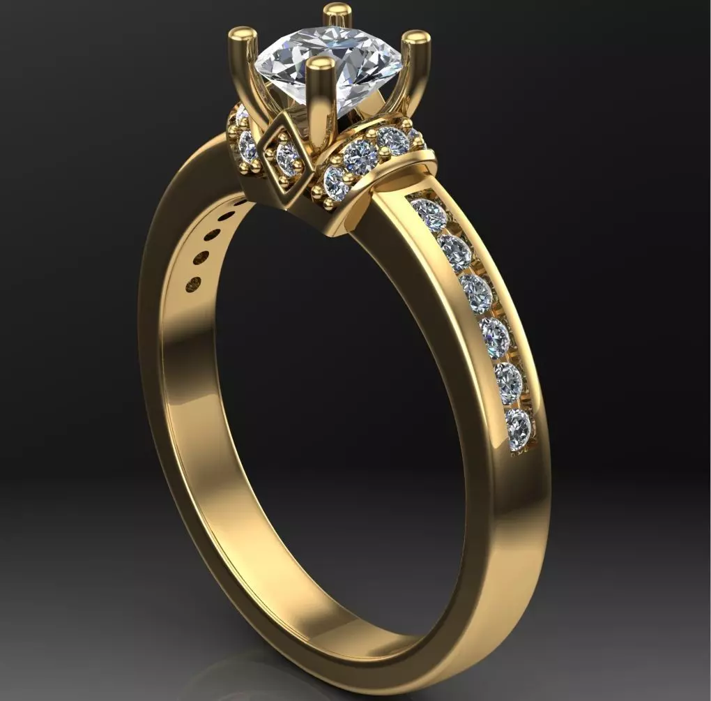 Solitaire Wedding Engagement Women Ring 3D print model_0
