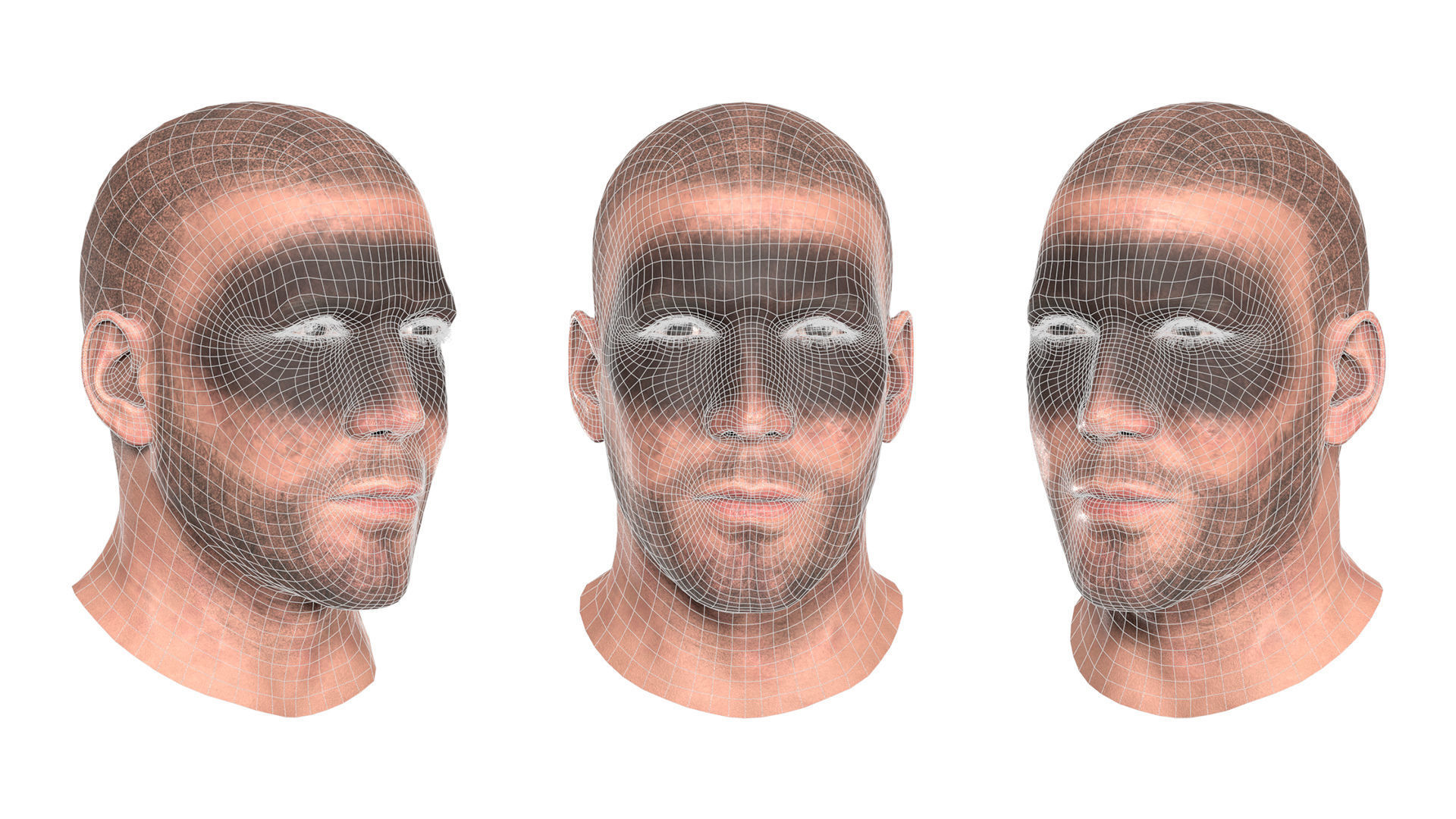 MILITARY Game Ready Ghost Head and Balaclava Low-poly 3D model_8