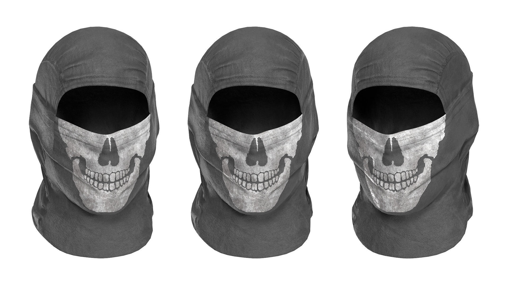 MILITARY Game Ready Ghost Head and Balaclava Low-poly 3D model_6