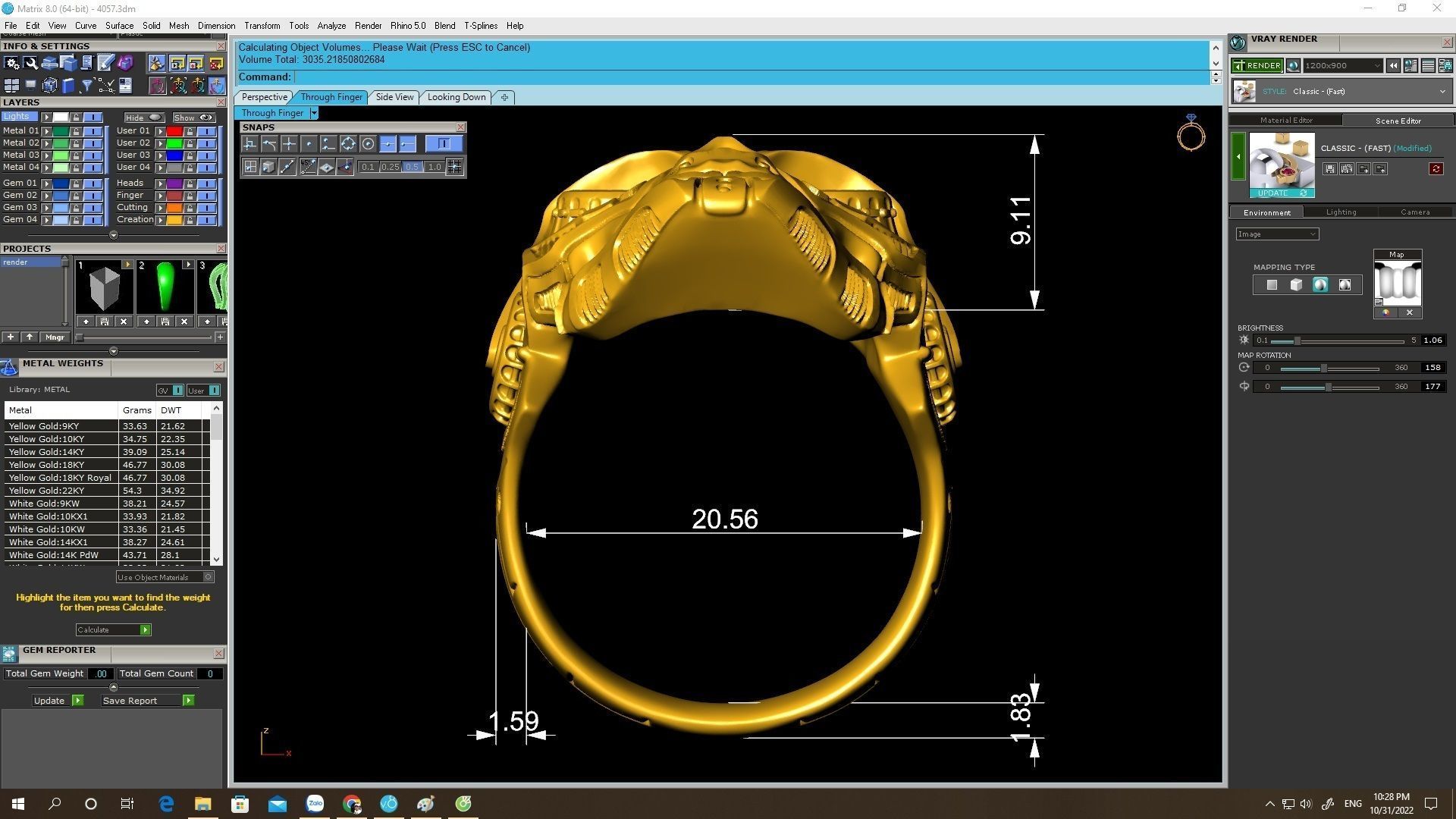 Mechanic Skull Ring 4057 3D print model_3