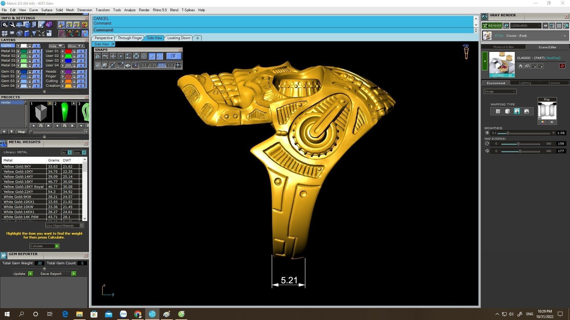 Mechanic Skull Ring 4057 3D print model_5