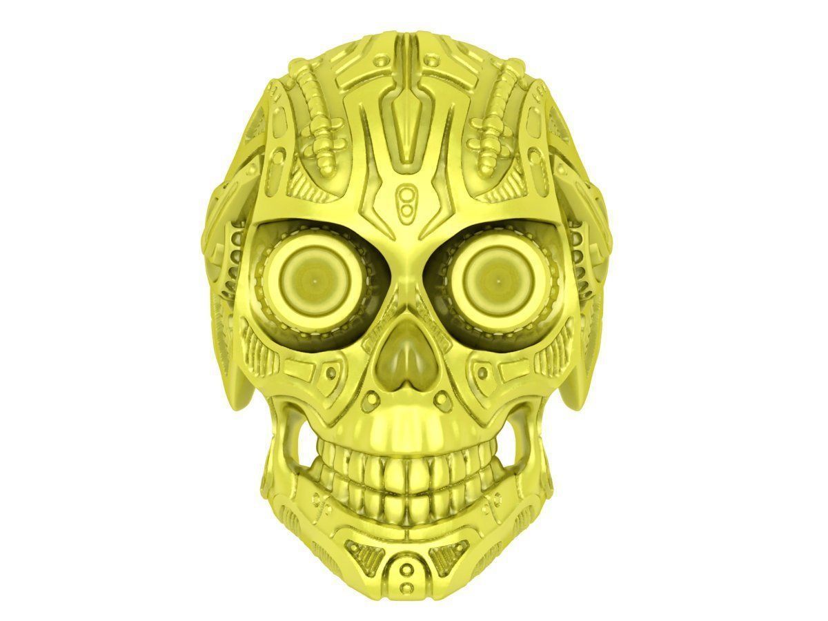 Mechanic Skull Ring 4057 3D print model_2
