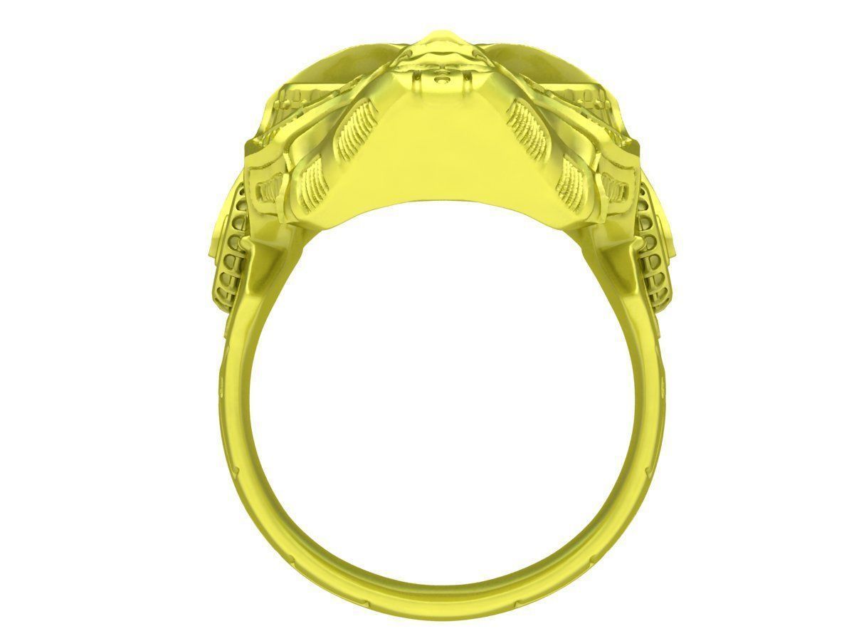 Mechanic Skull Ring 4057 3D print model_6