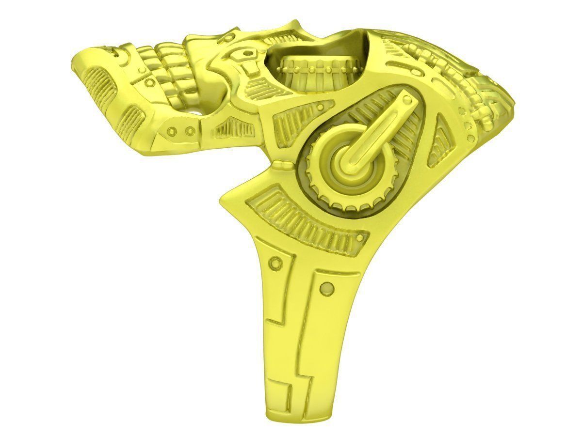 Mechanic Skull Ring 4057 3D print model_7