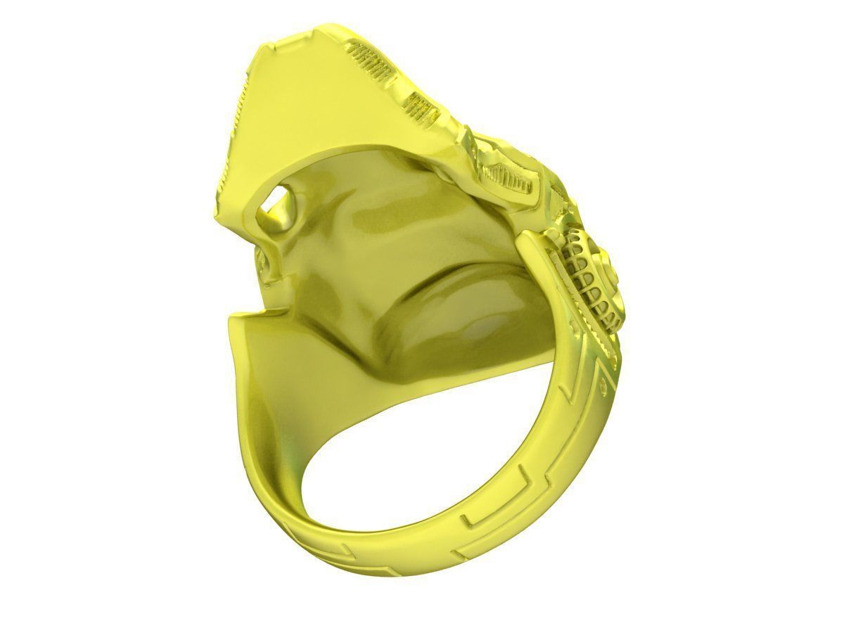 Mechanic Skull Ring 4057 3D print model_8