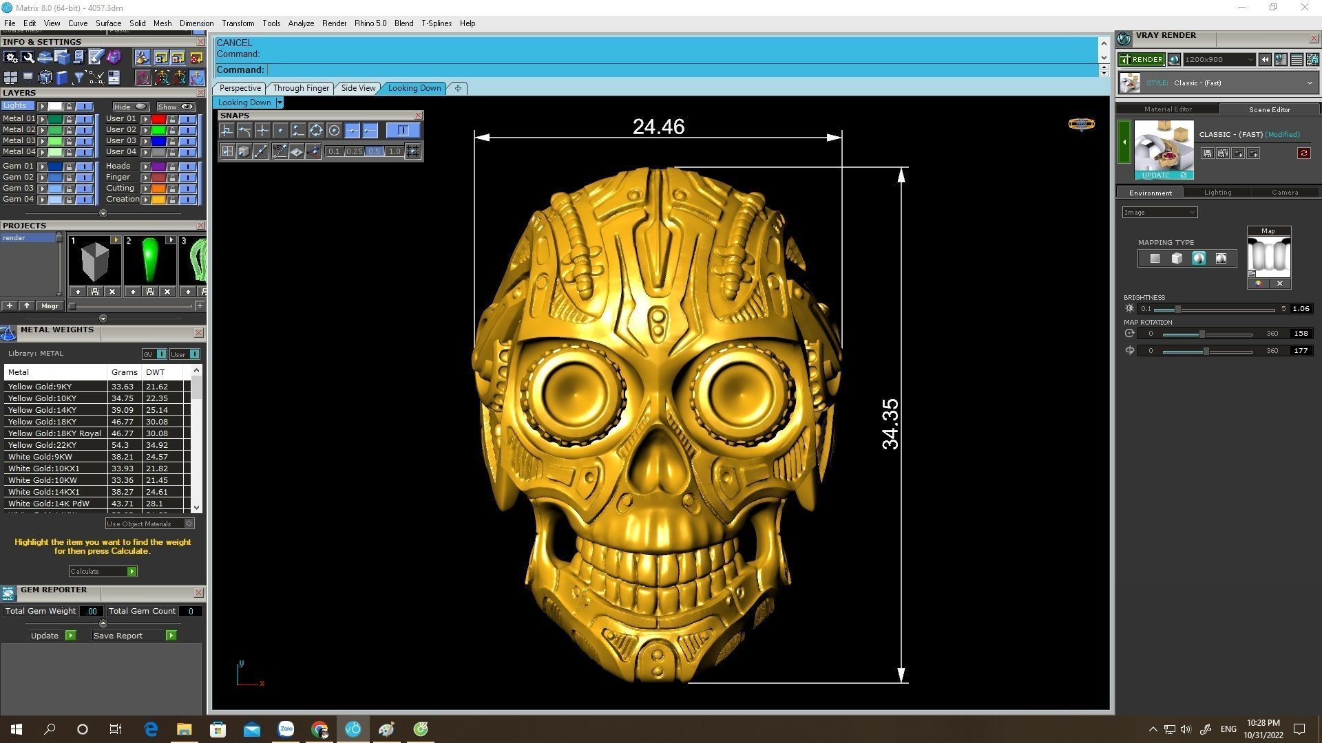 Mechanic Skull Ring 4057 3D print model_4