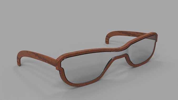 Glasses M pair of wooden sunglasses 3D model