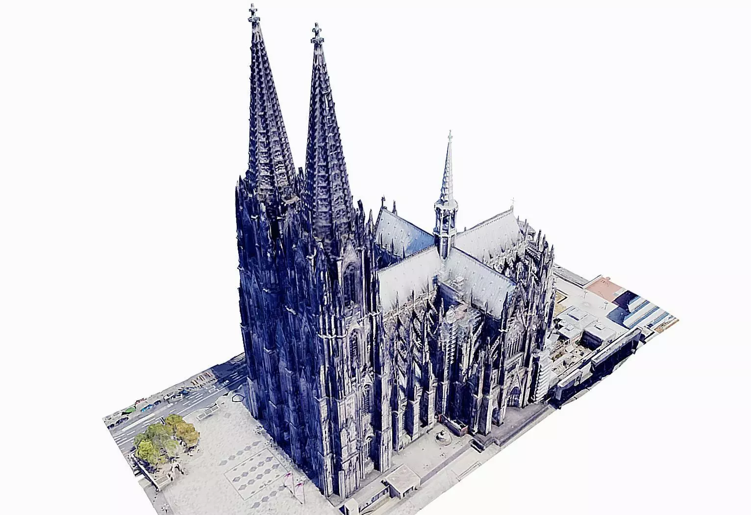 Cologne Cathedral - Kolner Dom Low-poly 3D model_0