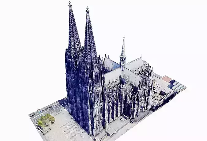 Cologne Cathedral - Kolner Dom Low-poly 3D model