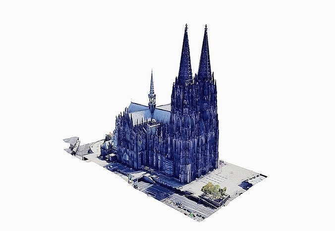 Cologne Cathedral - Kolner Dom Low-poly 3D model 6