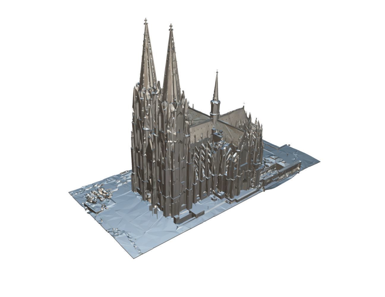 Cologne Cathedral - Kolner Dom Low-poly 3D model_11
