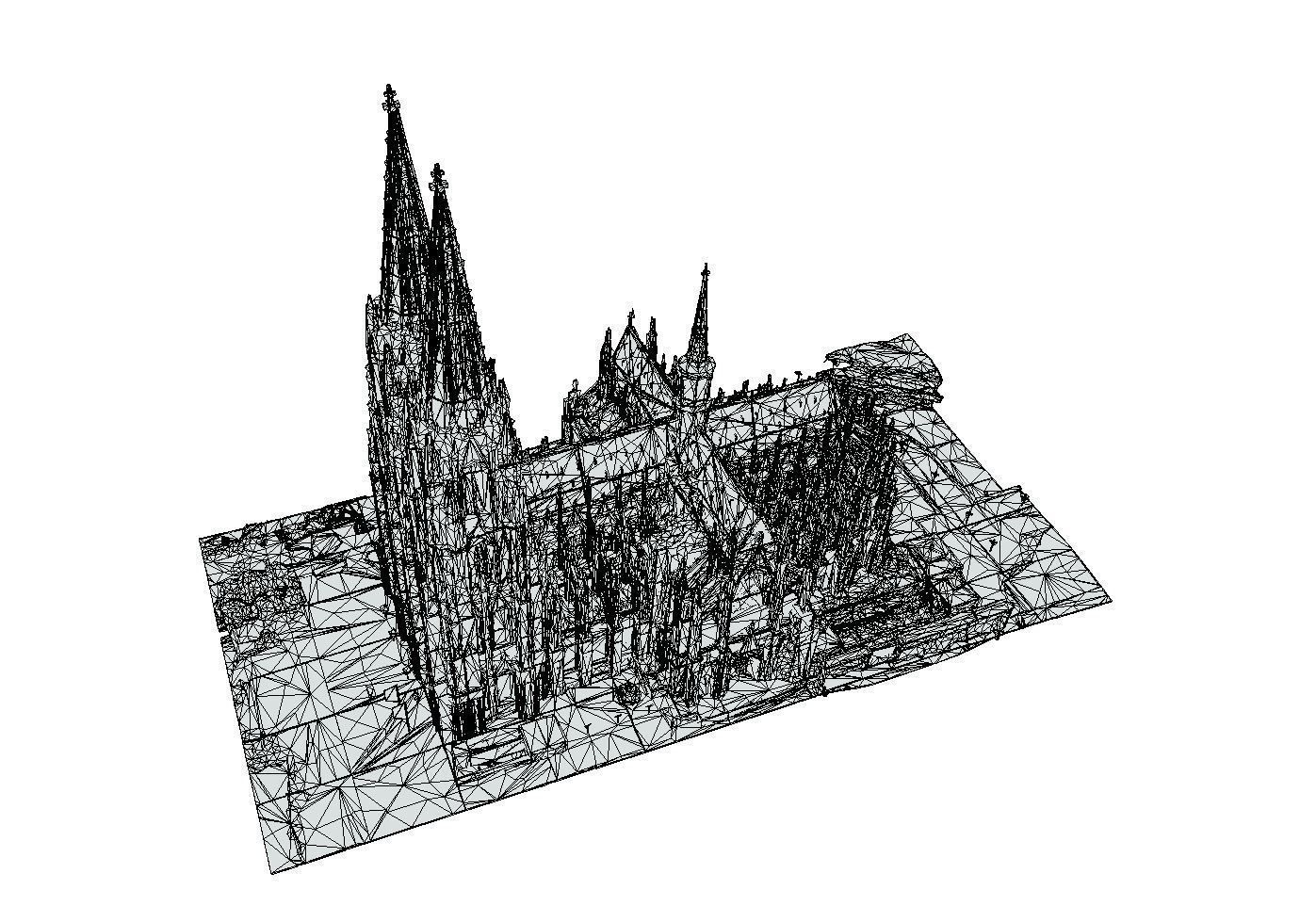 Cologne Cathedral - Kolner Dom Low-poly 3D model_10