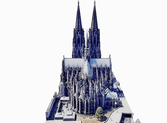 Cologne Cathedral - Kolner Dom Low-poly 3D model 4