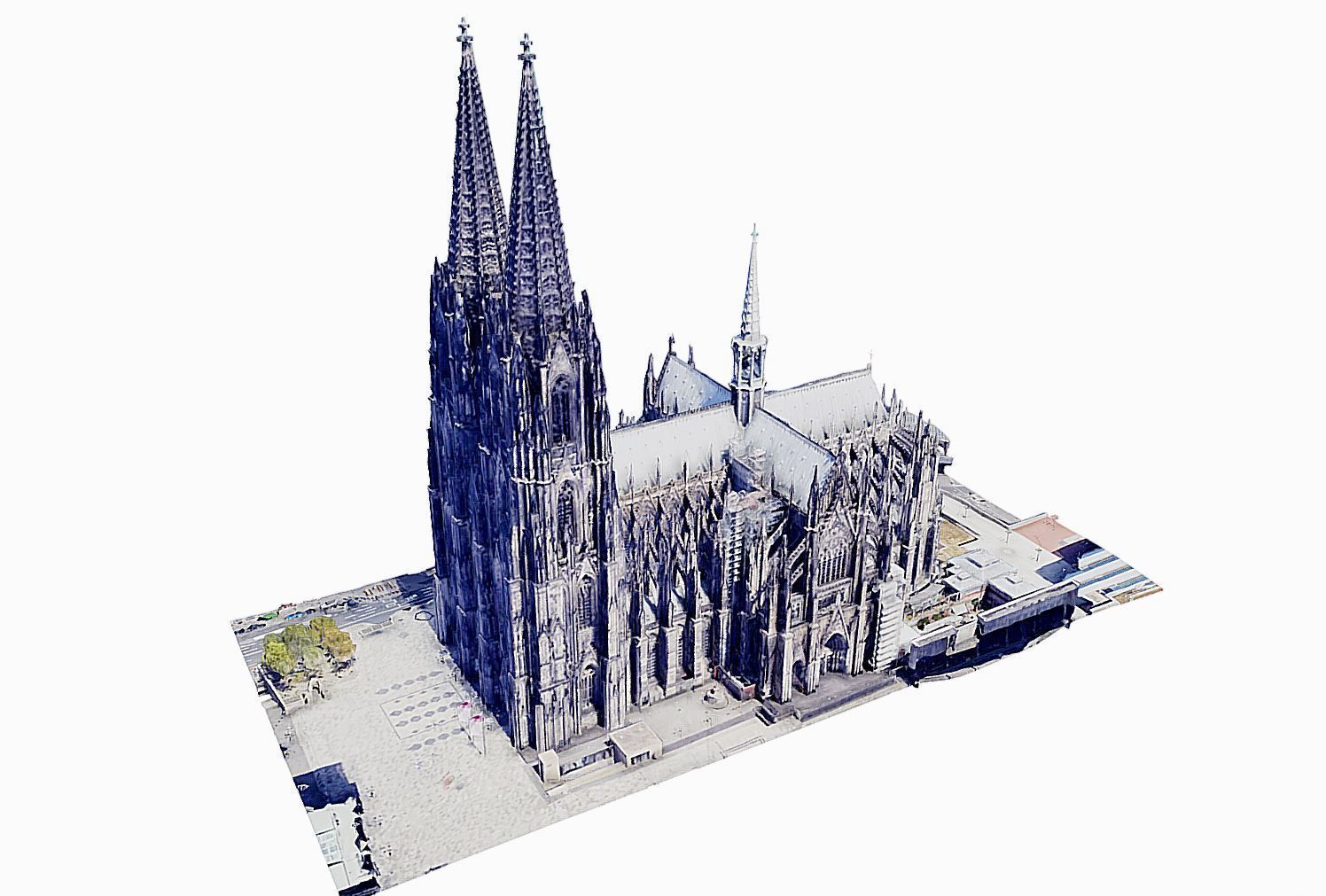 Cologne Cathedral - Kolner Dom Low-poly 3D model_12
