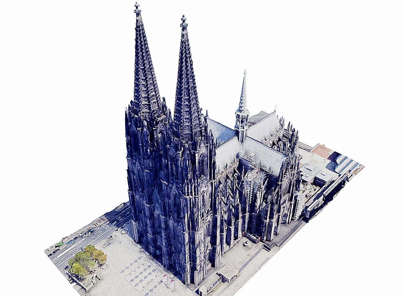 Cologne Cathedral - Kolner Dom Low-poly 3D model_1