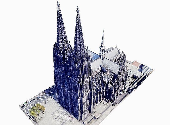 Cologne Cathedral - Kolner Dom Low-poly 3D model 2