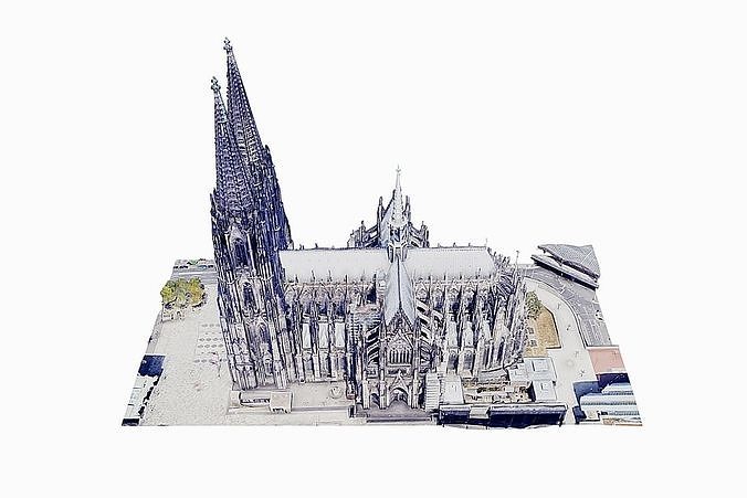 Cologne Cathedral - Kolner Dom Low-poly 3D model 7