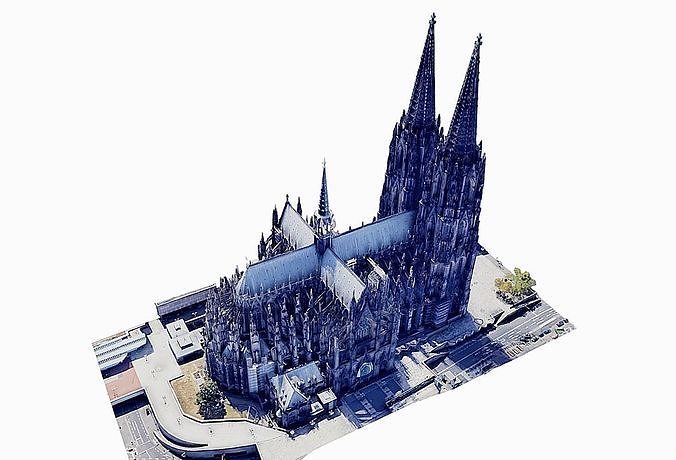 Cologne Cathedral - Kolner Dom Low-poly 3D model 5