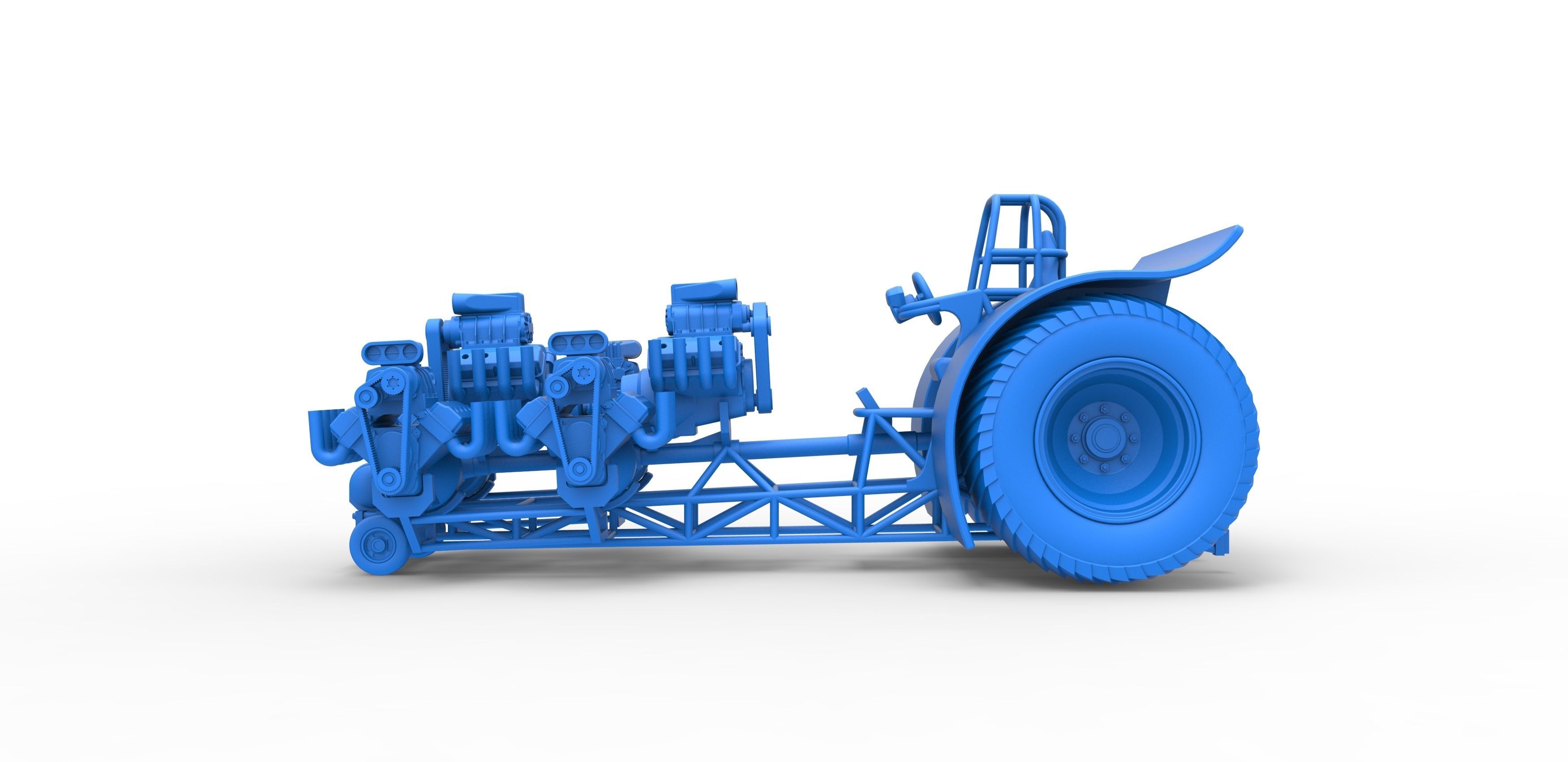 Pulling tractor with 6 engines V8 Version 2 Scale 1 to 25 3D print model_22