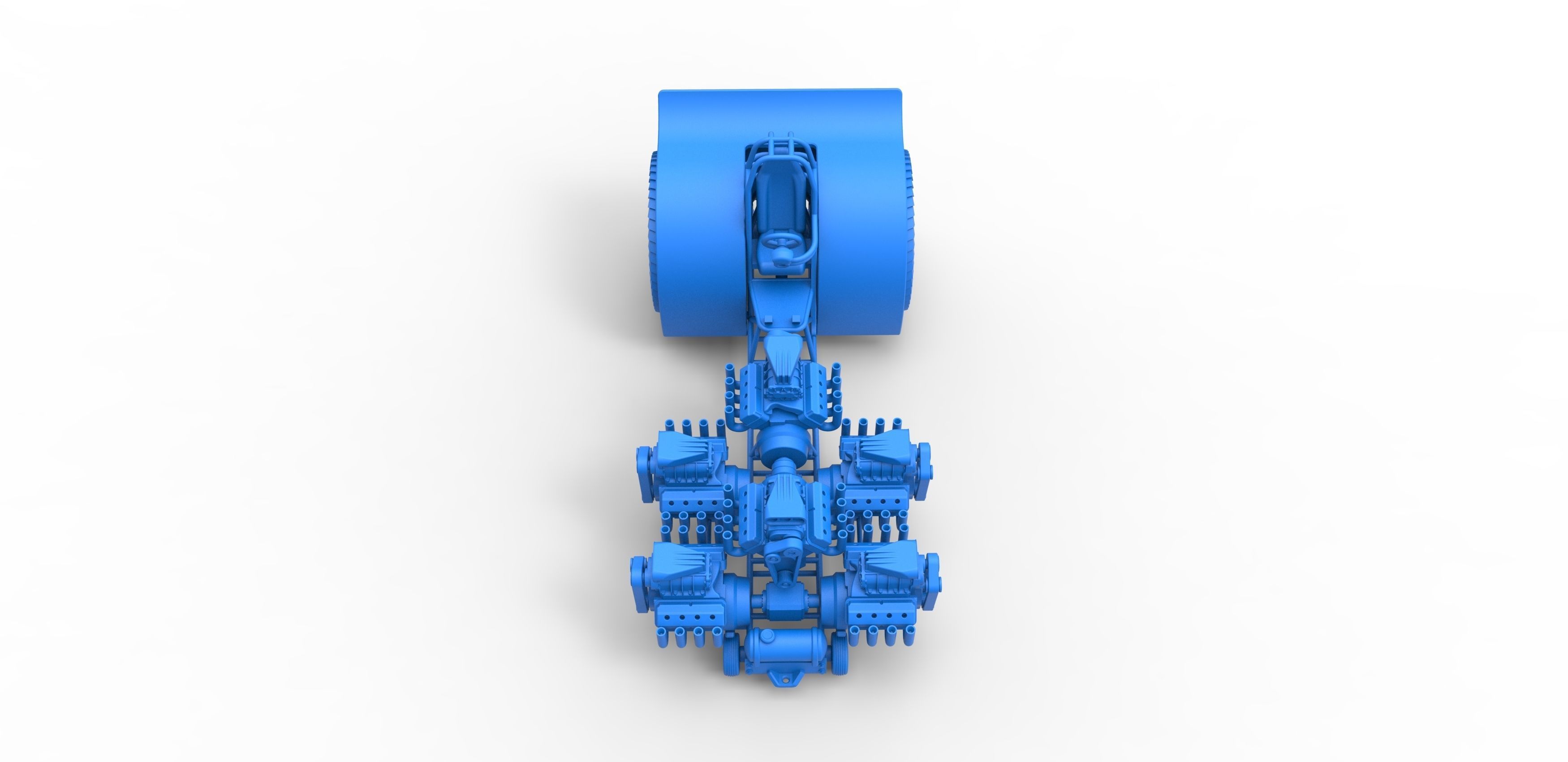 Pulling tractor with 6 engines V8 Version 2 Scale 1 to 25 3D print model_20