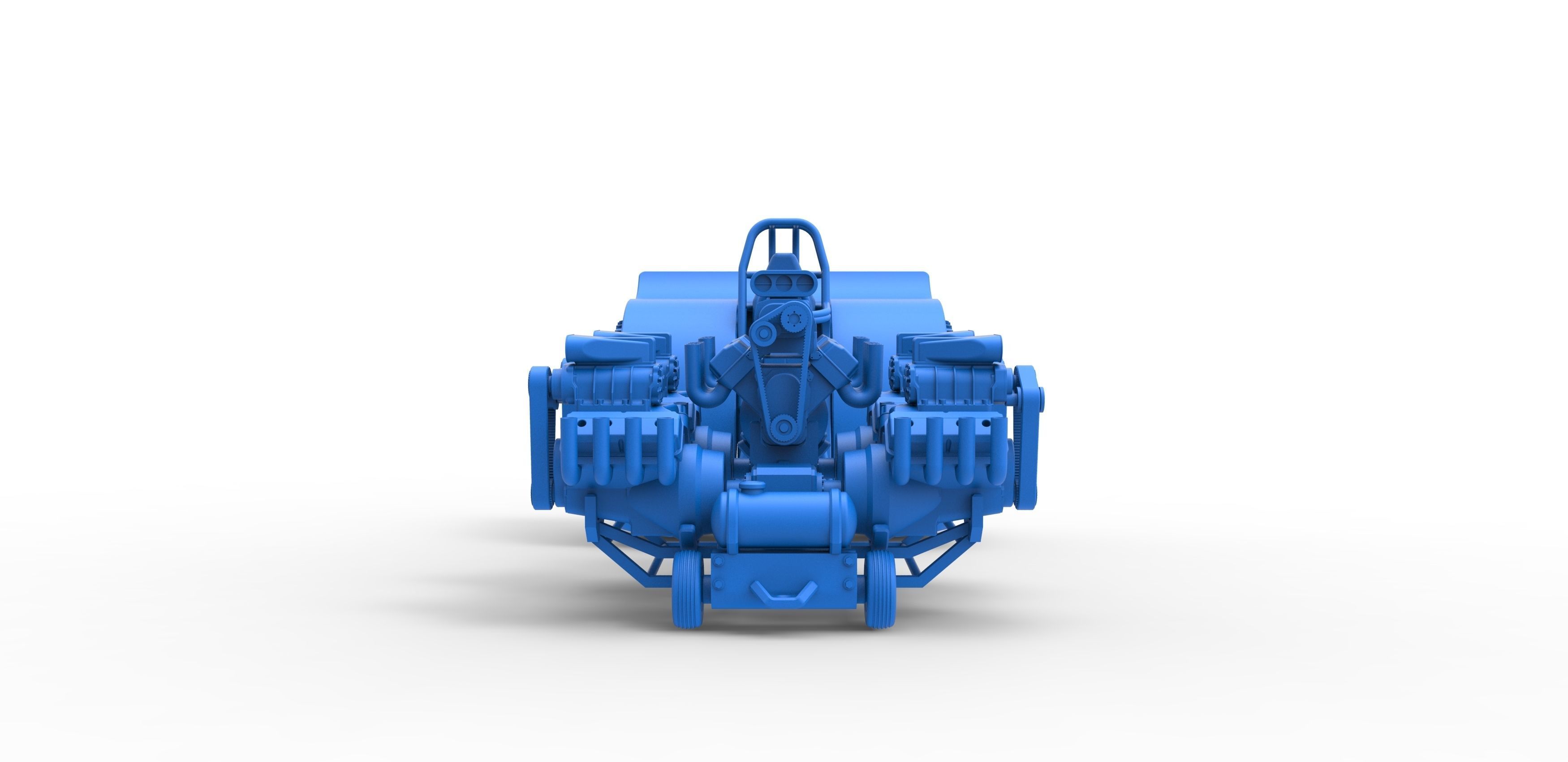 Pulling tractor with 6 engines V8 Version 2 Scale 1 to 25 3D print model_21