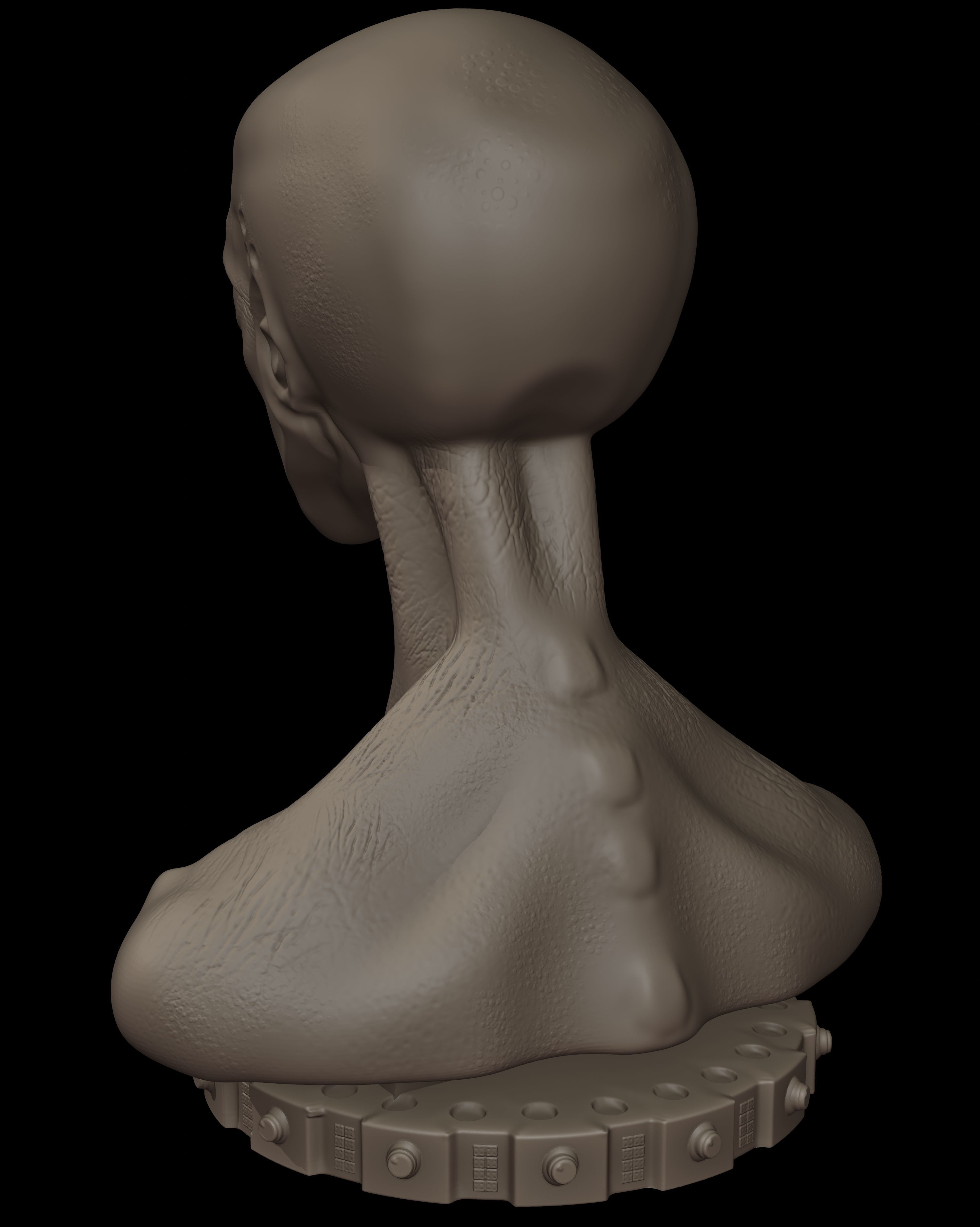 Extraterrestre bust of alien 3D print model_4