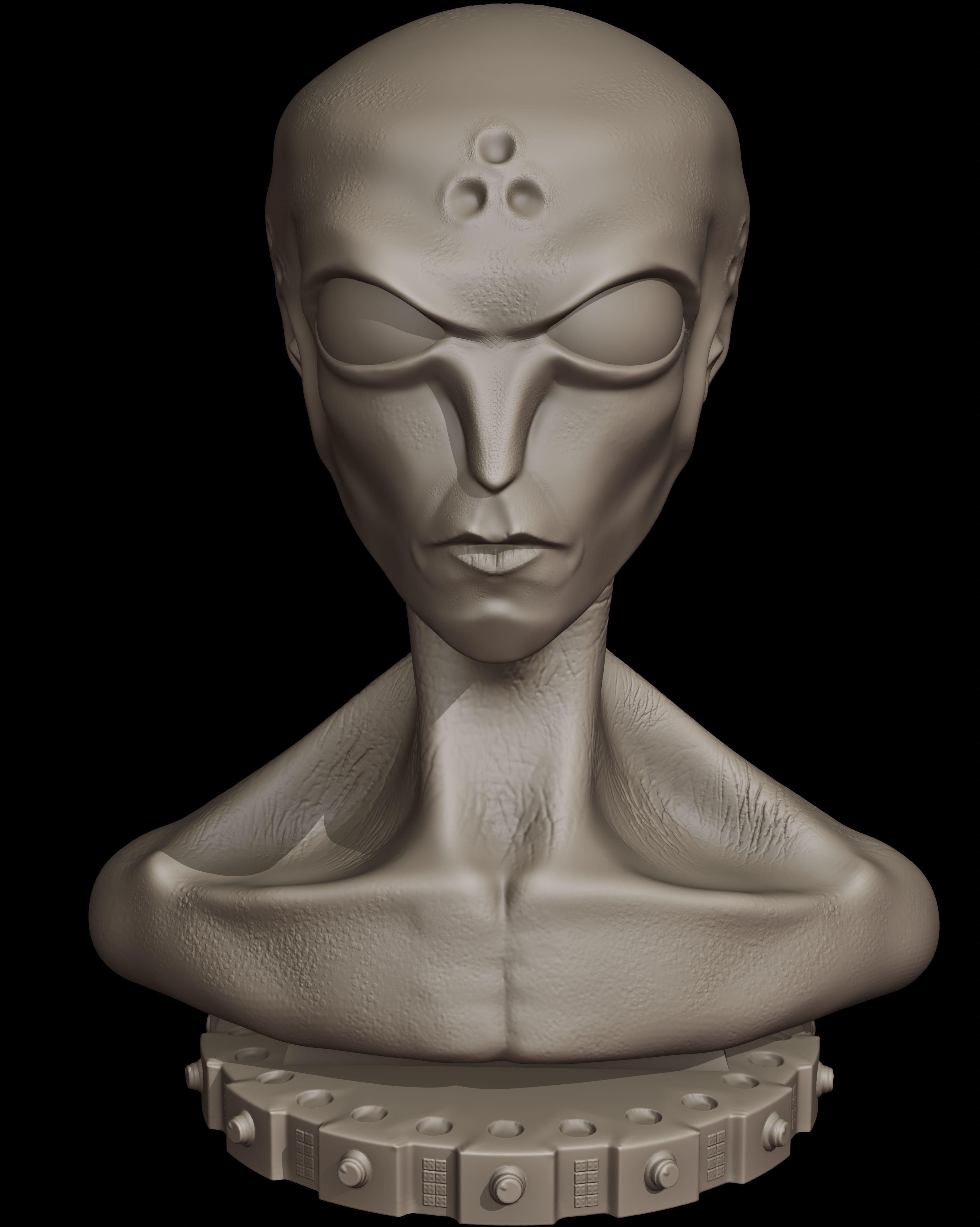 Extraterrestre bust of alien 3D print model_3