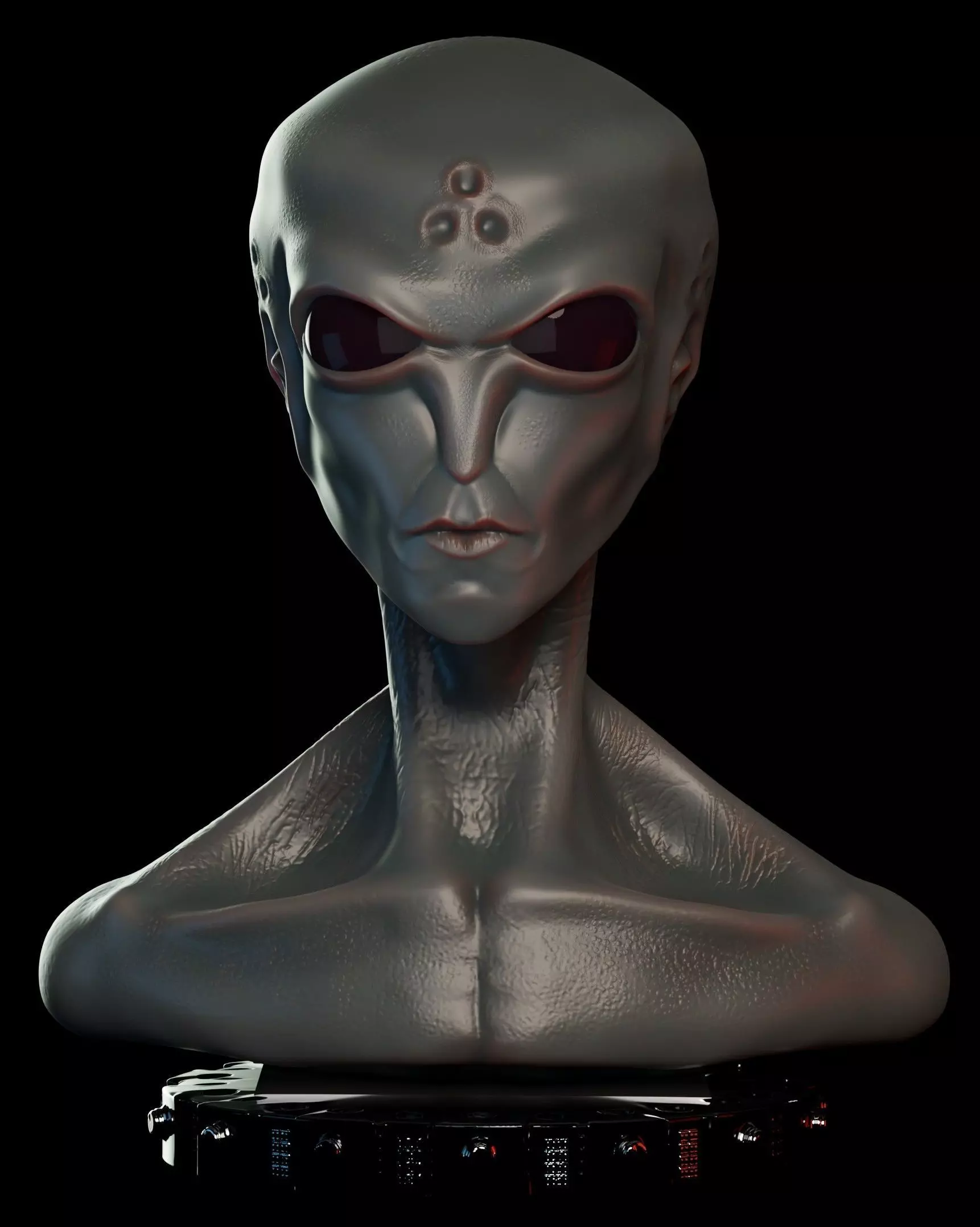 Extraterrestre bust of alien 3D print model_0