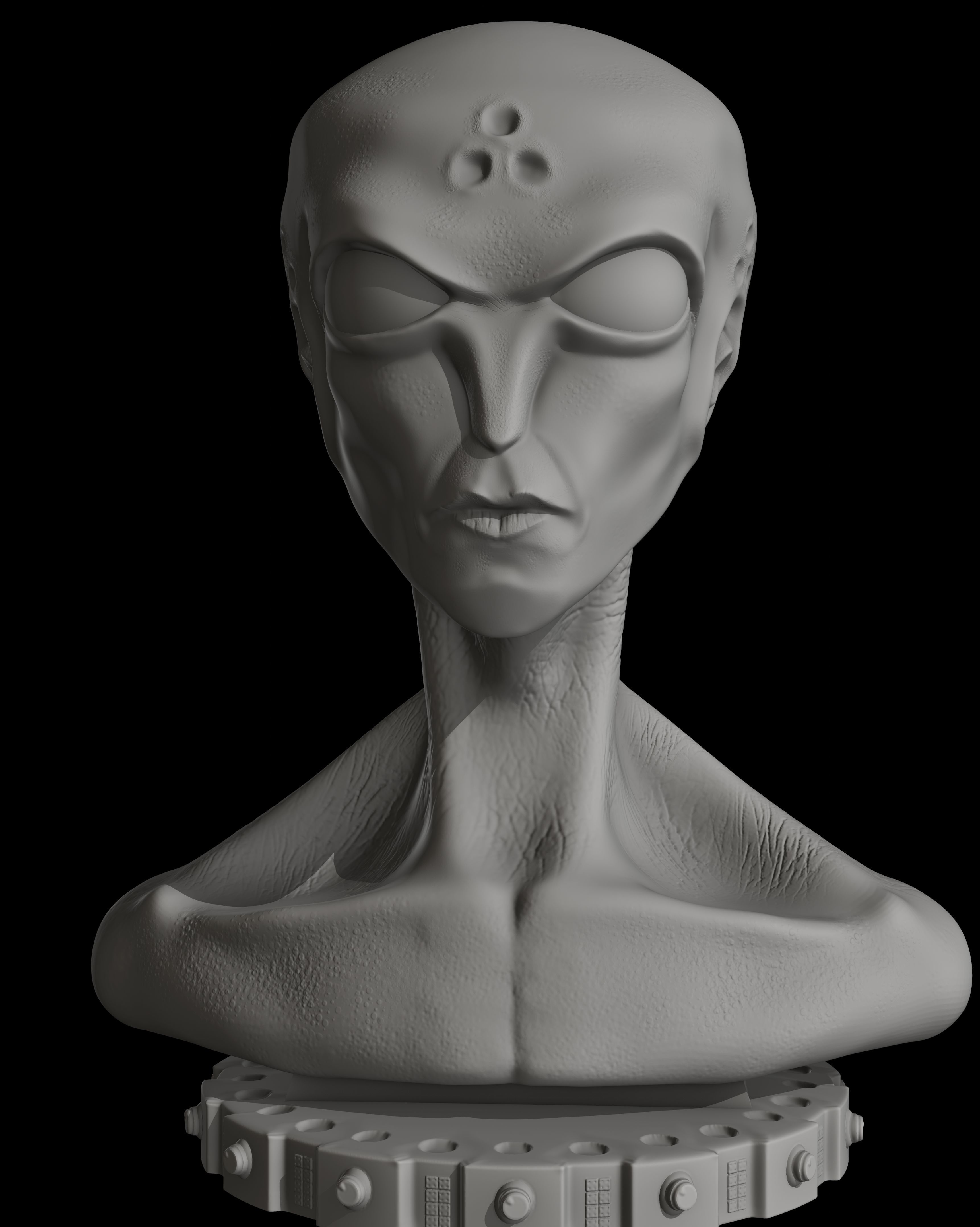 Extraterrestre bust of alien 3D print model_5