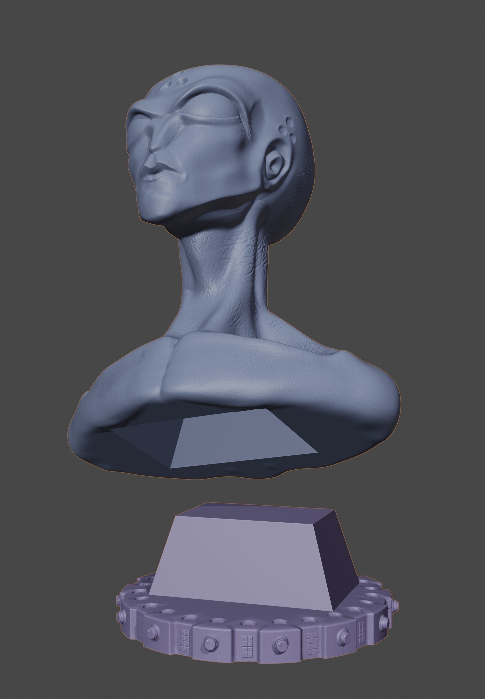 Extraterrestre bust of alien 3D print model_2