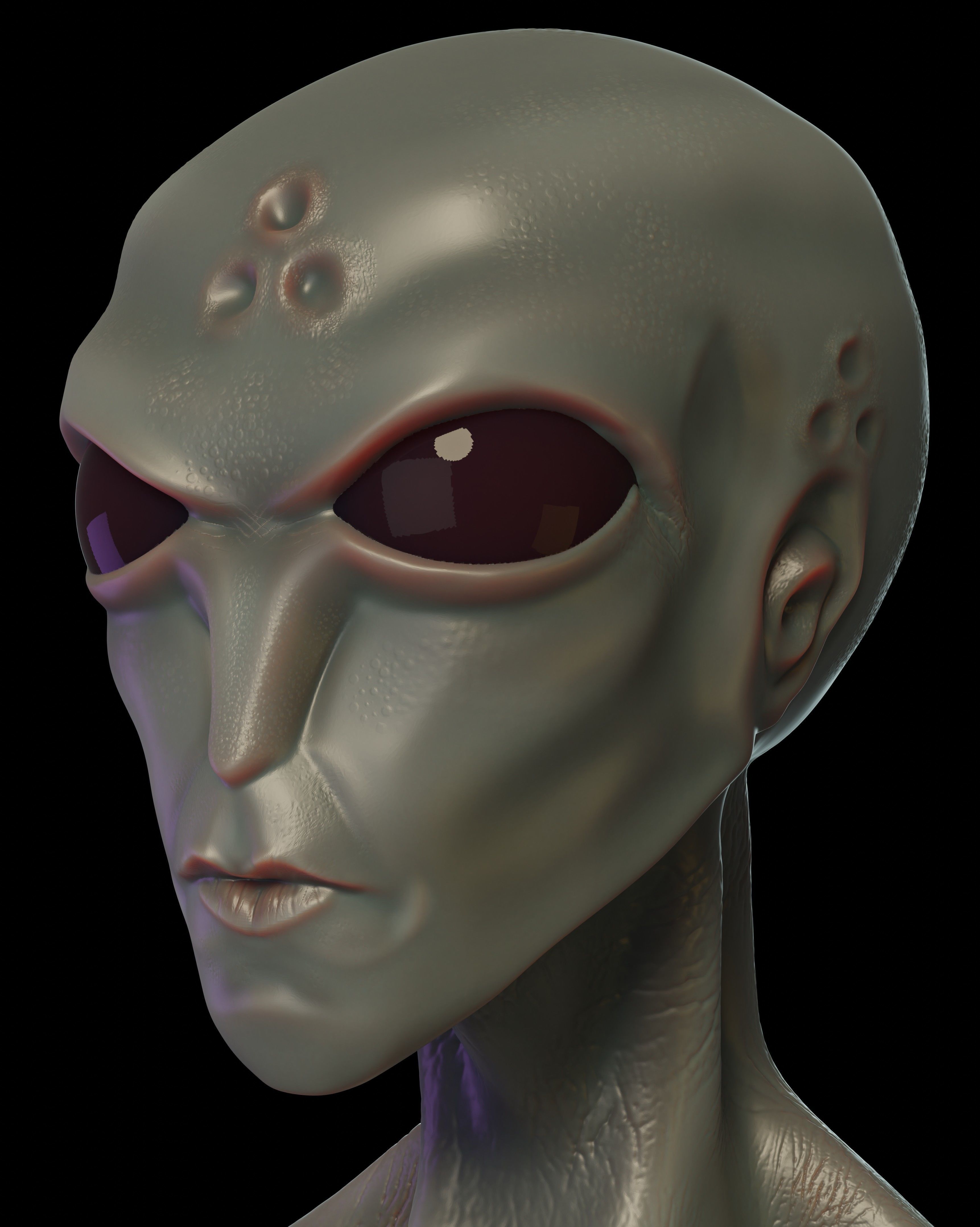 Extraterrestre bust of alien 3D print model_1