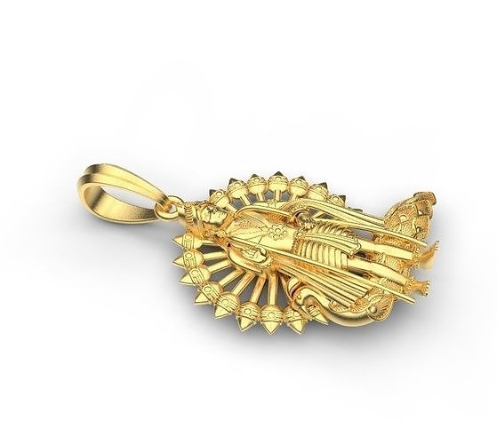 Mugura indian pendant gold 3D print model