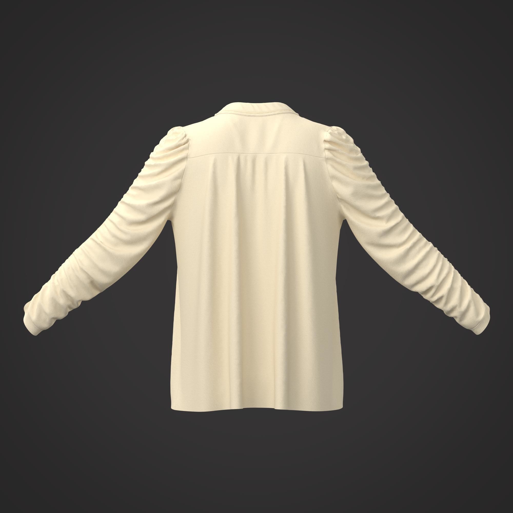 7 Women Blouses  3D model_11